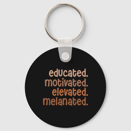 Opgeleide Gemotiveerde verhoogde Melanated Black P Sleutelhanger (Voorkant)