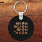 Opgeleide Gemotiveerde verhoogde Melanated Black P Sleutelhanger (Voorkant)