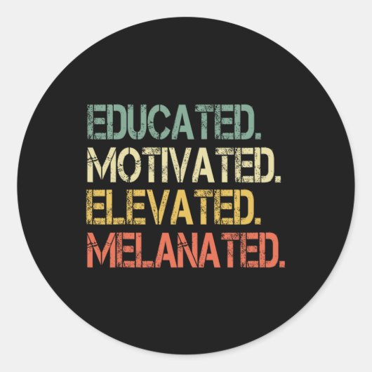 Opgeleide Gemotiveerde Verhoogde Melaned Juneteent Ronde Sticker (Voorkant)