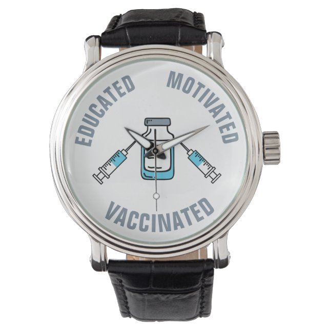 Opgeleide gevaccineerde COVID-vaccins Horloge (Voorkant)