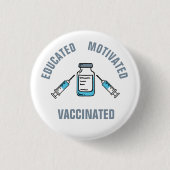 Opgeleide gevaccineerde COVID-vaccins Ronde Button 3,2 Cm (Voorkant)