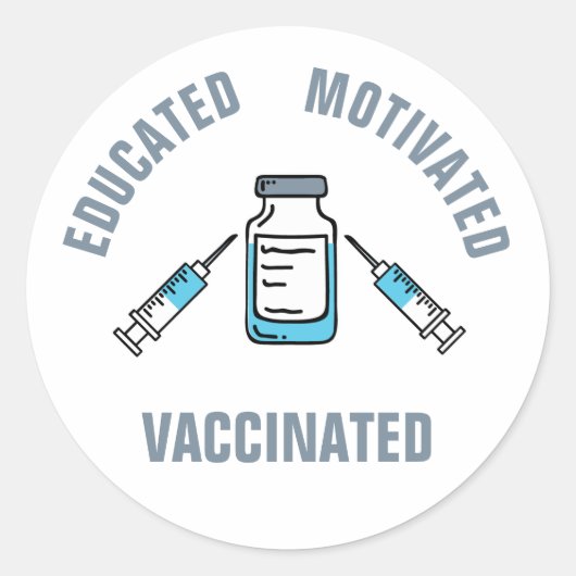 Opgeleide gevaccineerde COVID-vaccins Ronde Sticker (Voorkant)
