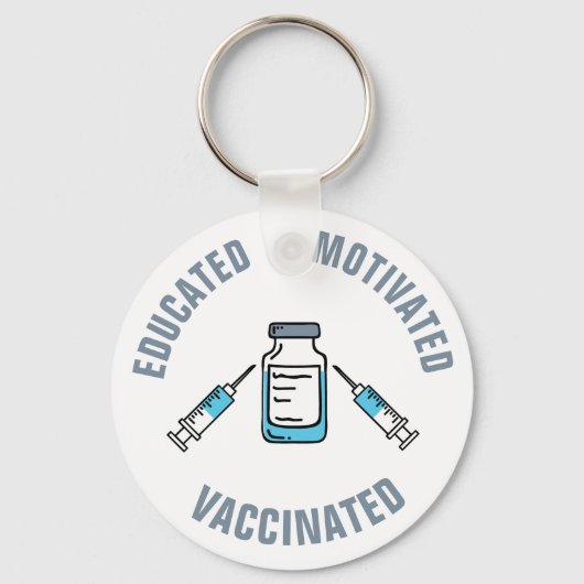Opgeleide gevaccineerde COVID-vaccins Sleutelhanger (Voorkant)