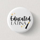 Opgeleide Latina met Stars en Tassel Vrouw Ronde Button 3,2 Cm (Voorkant)