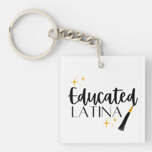 Opgeleide Latina met Stars en Tassel Vrouw Sleutelhanger