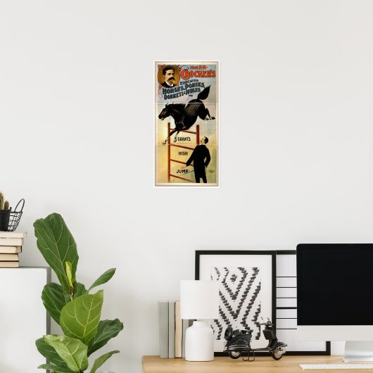 Opgeleide paarden, pony's, ezels en muildieren poster (Thuiskantoor)