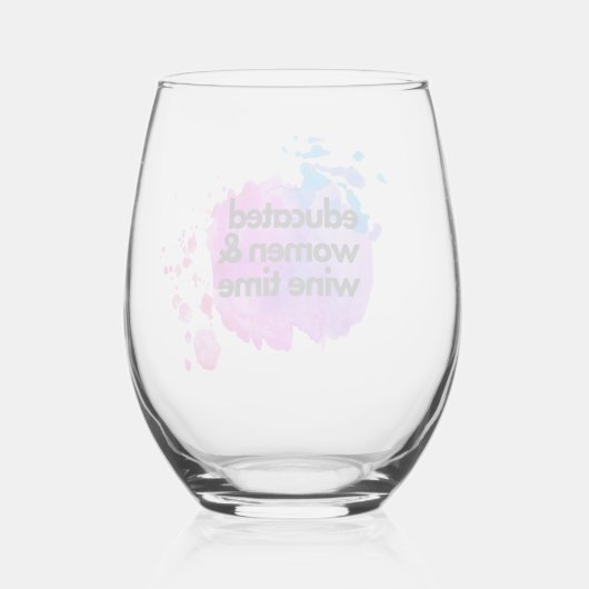 Opgeleide vrouwen en wijn tijd glas (Achterkant)