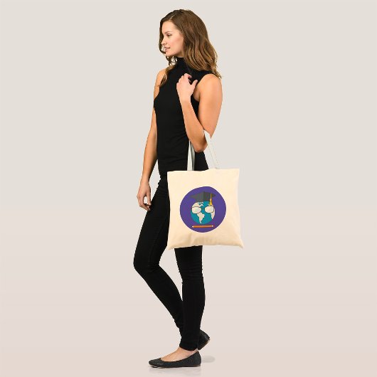 Opgeleide wereld tote bag