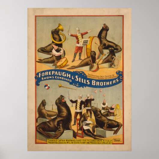 Opgeleide zegels Circus Poster - Forepaugh & Sells (Voorkant)