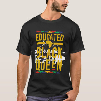 Opgeleide zwarte koningin t-shirt