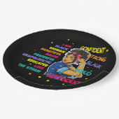 Opgeleide zwarte meisje magie 77 papieren bordje (Gekanteld)