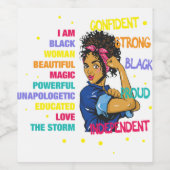 Opgeleide zwarte meisje magie 77 wijn etiket (Enkel label)