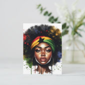 Opgeleide Zwarte Queen Melanin Vrouw HBCU Afstudee Briefkaart (Staand voorkant)