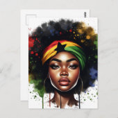 Opgeleide Zwarte Queen Melanin Vrouw HBCU Afstudee Briefkaart (Voorkant / Achterkant)