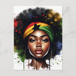 Opgeleide Zwarte Queen Melanin Vrouw HBCU Afstudee Briefkaart