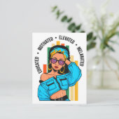 Opgeleide Zwarte Queen Melanin Vrouw HBCU Afstudee Briefkaart (Staand voorkant)