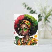 Opgeleide Zwarte Queen Melanin Vrouw HBCU Afstudee Feestdagenkaart (Staand voorkant)