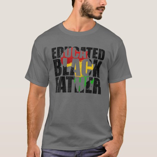 Opgeleide zwarte vader Afrika stammengeschiedenis T-shirt (Voorkant)