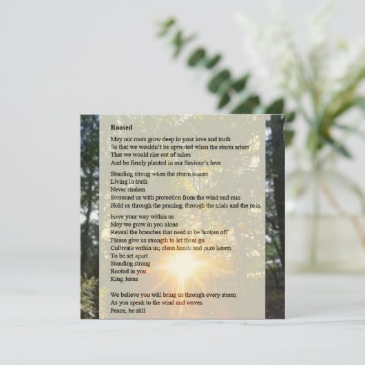 Opgelost - Kaart gebeden gedicht (Staand voorkant)