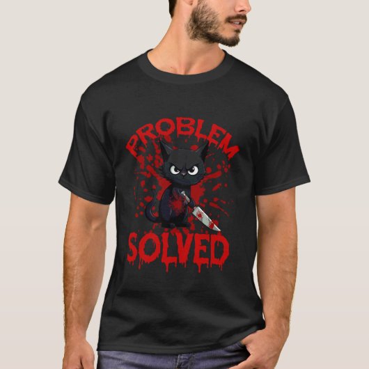 Opgelost Starende kat T-shirt (Voorkant)
