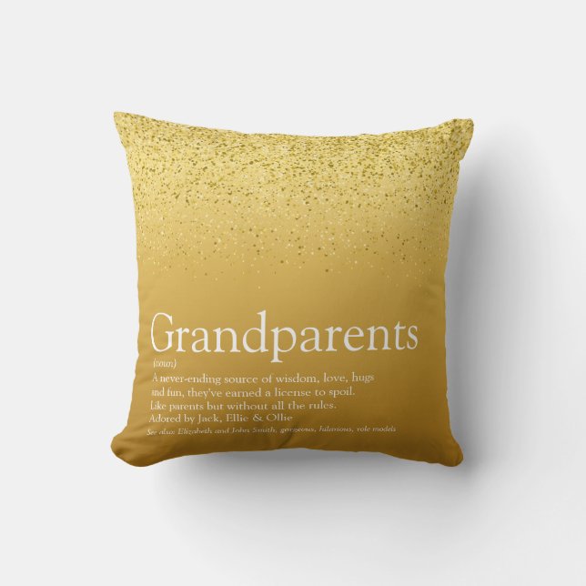 Opgeloste definitie goud glitters leuk glamour kussen (Voorkant)