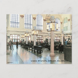 Opgeloste lobby van Uniestation, Denver, CO, light Briefkaart