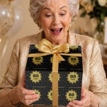 Opgeluchte Oma 80ste Verjaardag Goud Zwart Glitter