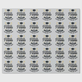 Opgeluchte ouders van afgestudeerde grappige afstu cadeaupapier