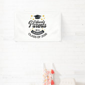 Opgeluchte ouders van afgestudeerde grappige afstu spandoek (Insitu)