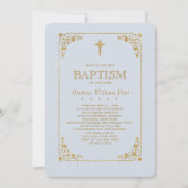 Opgemaakt in goudblauw Religieuze Uitnodiging (Voorkant)