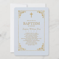 Opgemaakt in goudblauw Religieuze Uitnodiging