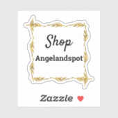 Opgemaakte winkelnaam sticker (Vel)