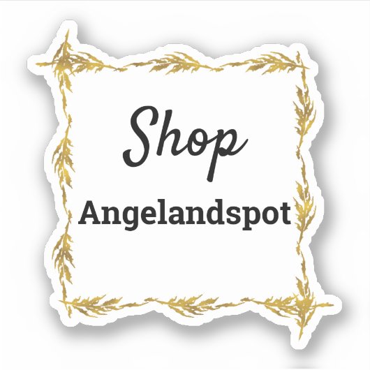 Opgemaakte winkelnaam sticker (Voorkant)