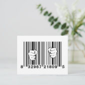 Opgenomen door Consumerisme UPC Barcode gevangenis Briefkaart (Staand voorkant)