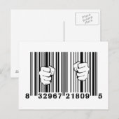 Opgenomen door Consumerisme UPC Barcode gevangenis Briefkaart (Voorkant / Achterkant)