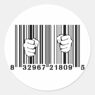 Opgenomen door Consumerisme UPC Barcode gevangenis Ronde Sticker
