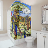 Opgenomen generaal Soldaat  Comics Douchegordijn (In situ)