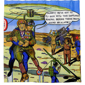 Opgenomen generaal Soldaat Comics Douchegordijn