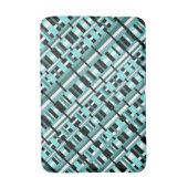 Opgenomen in Aqua, Blauwgroen, zwart-wit en diagon Badmat (Voorkant Verticaal)