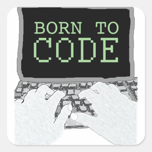 Opgenomen in code vierkante sticker (Voorkant)