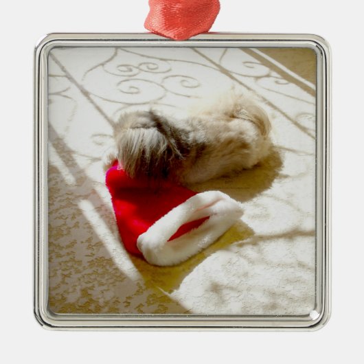 Opgenomen Kerstman Metalen Ornament (Voorkant)