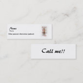 Opgenomen - Pass Out Card voor telefoonnummer Mini Visitekaartje (Voorkant / Achterkant)