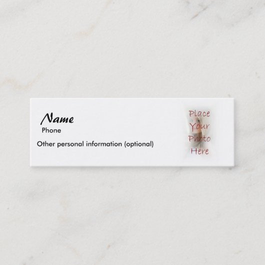 Opgenomen - Pass Out Card voor telefoonnummer Mini Visitekaartje (Voorkant)