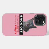 OPGEPAST Schattige Kat - Schattig maar Fel iPhone Hoesje (Achterkant horizontaal)