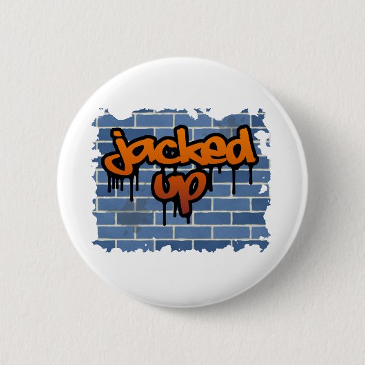 opgepepte graffiti-ontwerp ronde button 5,7 cm (Voorkant)