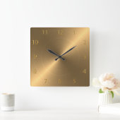 Opgepolijst metalen vierkante klok (Huis)