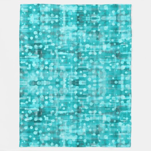 Opgepompte Teal Stip Abstracte Fleece Dekbed Deken (Voorkant)