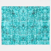 Opgepompte Teal Stip Abstracte Fleece Dekbed Deken (Voorkant (Horizontaal))
