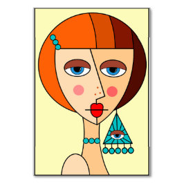 Opgepopte roodharige vrouwen mooi kubisme kaart