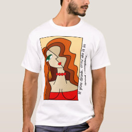 Opgepopte roodharige vrouwen mooi kubisme t-shirt